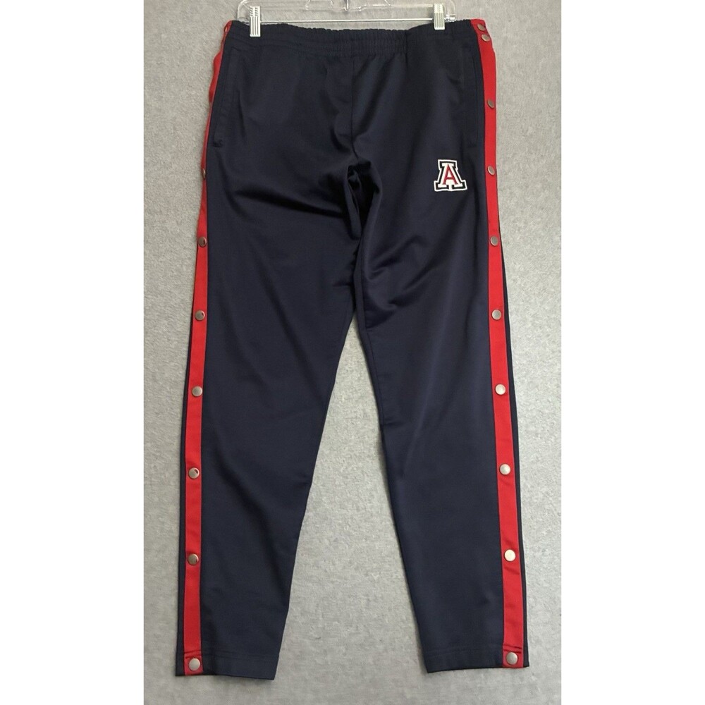 Arizona Wildcats Snap Button Track Pants Navy Red Athletic Joggers Men’s L